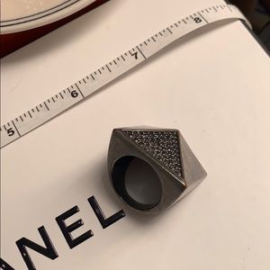 nOir Jewelry pave pyramid ring